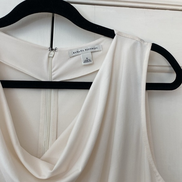 Banana Republic Sleeveless Cowl Blouse White Size Small Shirt Top Work Dressy - Picture 8 of 12